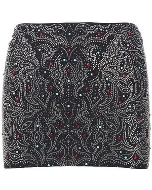 VENUJA Texan Crystals Beachwear Mini Skirt - Grey