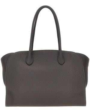 The Row 'Marlo 14' Grained Leather Bag - Black