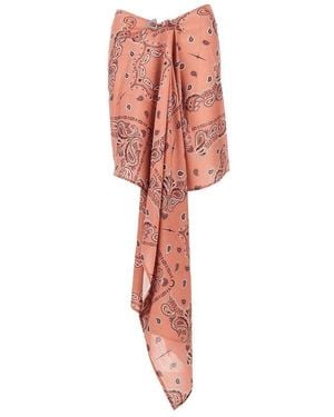 VENUJA Mini Sarong Skirt With Brooch - Red