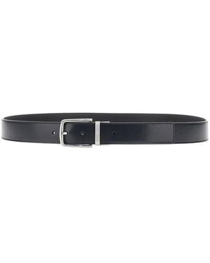 Emporio Armani Reversible Leather Belt - Blue
