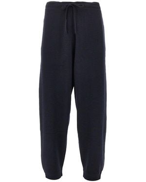 Emporio Armani Travel Essential Wool Jogging Trousers - Blue