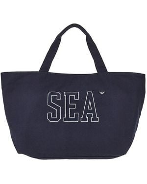 Emporio Armani Canvas Beachwear Tote Bag - Blue