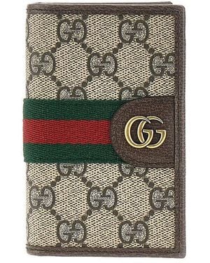 Gucci Gg Supreme Ophidia Card Holder - Green