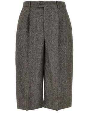 Saint Laurent Wool-Blend Skirt Trousers - Grey