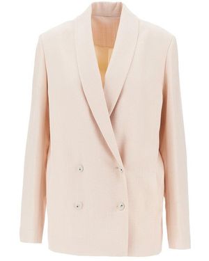 Loulou de Saison 'Minka' Oversized Double-Breasted Jacket - Natural