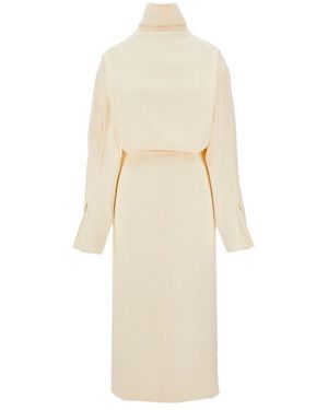 Carven Zippered Back Midi Dress - Natural