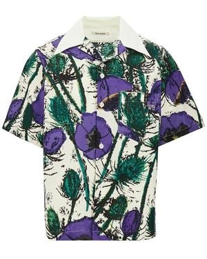 Wales Bonner 'Highlife' Poplin Bowling Shirt - Green