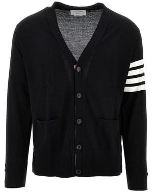 Thom Browne '4 Bar' Wool Cardigan - Black