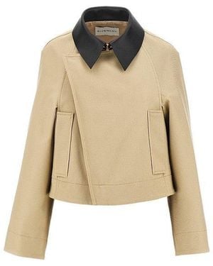 Givenchy Wool And Cotton Gabardine Caban - Natural