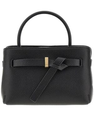 Emporio Armani Faux Grained Leather Bag With Logo - Black