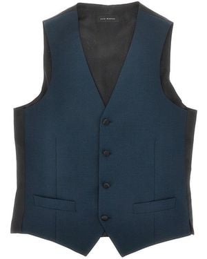 Luigi Bianchi Wool And Mohair Tailored Vest - Blue