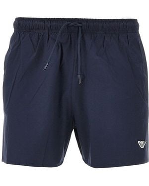 Emporio Armani Eagle Patch Swimshorts - Blue