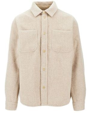Les Deux 'Lennon' Bouclé Wool-Blend Overshirt - Natural