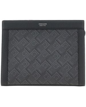 Ferragamo Monogram Pouch - Grey