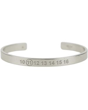 Maison Margiela Engraved Logo Cuff - Metallic