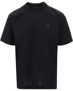 Prada Crest Embroidery T-Shirt - Black