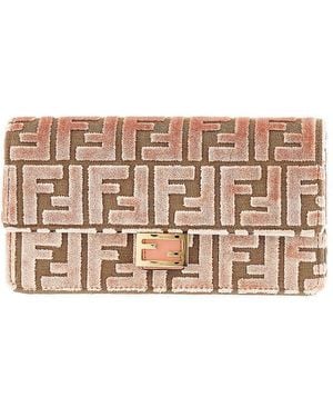 Fendi Jacquard Ff Fabric 'Baguette' Clutch - Metallic