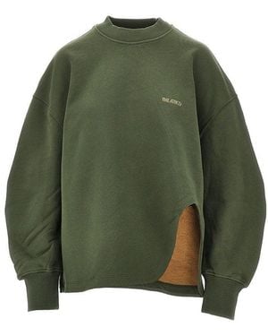 The Attico Oversized Sweatshirt With Moulded Hem - Green