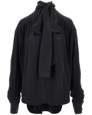 ANDAMANE 'Mathilda' Satin Blouse - Black