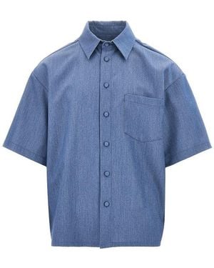 C.9.3 Viscose-Blend Boxy Fit Shirt - Blue