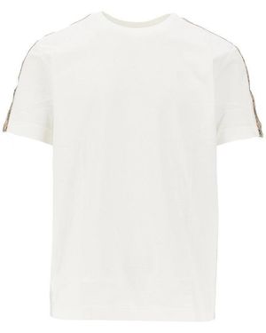 Burberry T-Shirt With Check Trimmings - White