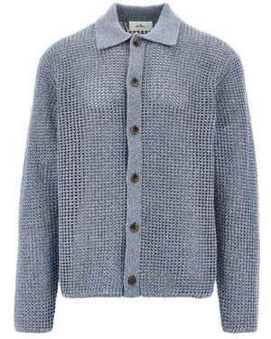 Les Deux 'Gerald' Net Knit Shirt - Blue