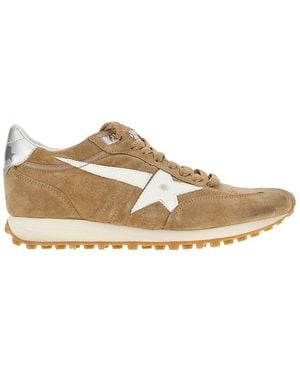 Golden Goose 'Running Marathon' Suede Leather Trainers - Natural