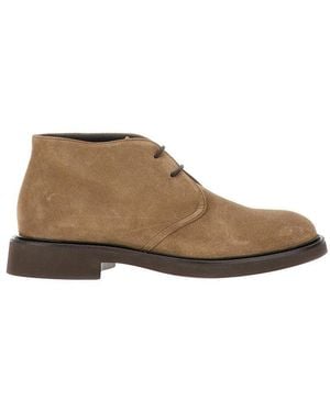 Doucal's Suede Leather Laces Shoes - Brown