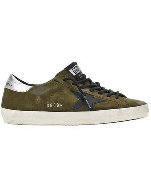 Golden Goose 'Super-Star' Suede Leather Trainers - Green