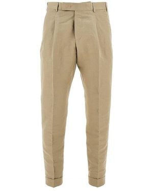 PT Torino Cotton And Linen 'Rebel Fit' Trousers - Natural