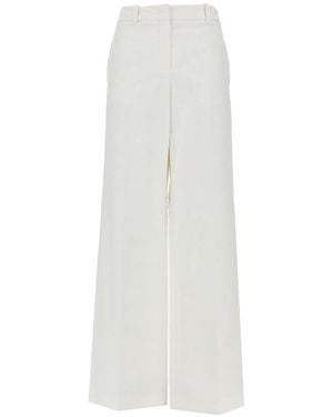 Fendi Canvas Trousers With Mid-Leg Drawstring - White