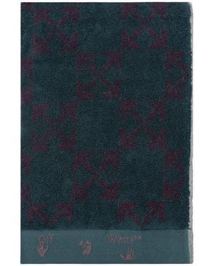 Off-White c/o Virgil Abloh Petrol Towel With Logo - Blue