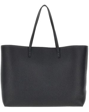 Fendi Medium 'Roll' Grained Leather Shopping Bag - Black