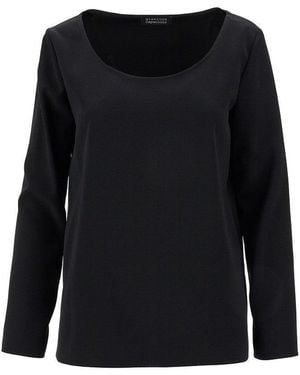 Gianluca Capannolo Round Neckline Cady Top - Black