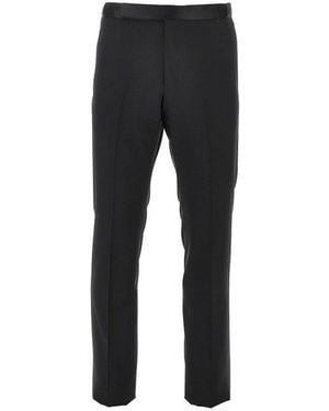 Caruso Wool Tuxedo Trousers - Black
