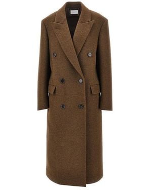 The Row 'Bamira' Double-Breasted Coat - Brown