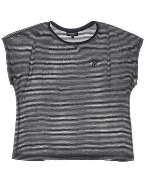 Emporio Armani Icon Striped Knitted Top - Grey