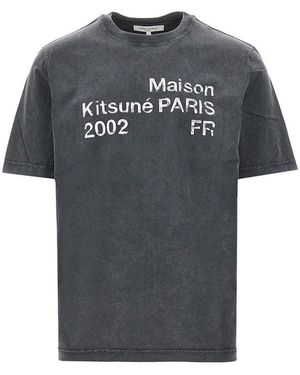 Maison Kitsuné Maison Kitsuné Paris 2002 Print T-Shirt - Grey
