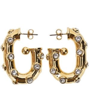 Rabanne Strass Xl Link Earrings - Metallic