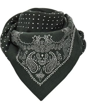 Destin Wool Scarf With Bandanda Motif - Green