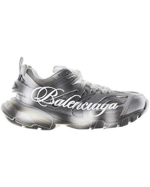 Balenciaga Stencil Logo Track Trainers - Grey