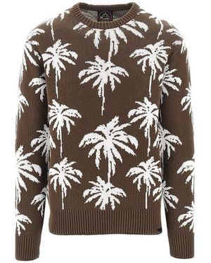 Mauna Kea Palm Cotton Sweater - Black