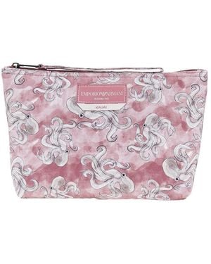 Emporio Armani Sea Animals Print Beachwear Pouch - Purple