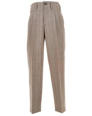 Ami Paris Wool Pants With Darts - Natural