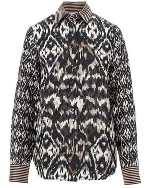 Pierre Louis Mascia Printed Silk Shirt - Black