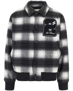 Les Deux Shadowcheck Varsity Jacket - Black