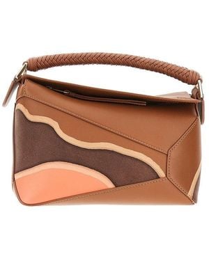 Loewe Leather Landscape Small 'Puzzle Edge' Bag - Brown