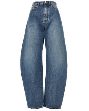 Alaïa Stone Washed Denim Rounded Jeans - Blue