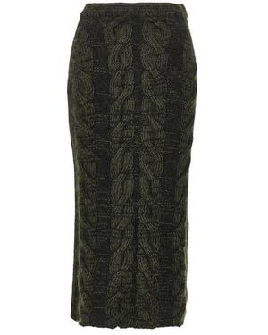 KHAITE 'Ziva' Knitted Long Skirt - Black