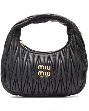 Miu Miu Small Miu Wander Hobo Bag - Black